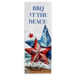 Red White Blue GRILLEN am Strand Geschenktüte Für Weinflaschen