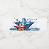 Red White Blue GRILLEN am Strand Wasserflaschenetikett (Einzelnes Label)