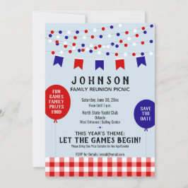 Red White Blue GRILLEN Wiedersehen Birthday Party  Save The Date