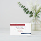 Red White Blue Guidon Jeglicher Beruf Visitenkarte (Stehend Vorderseite)