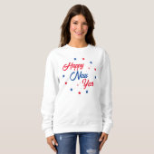 Red White & Blue Happy New Year Sweatshirt (Vorne ganz)