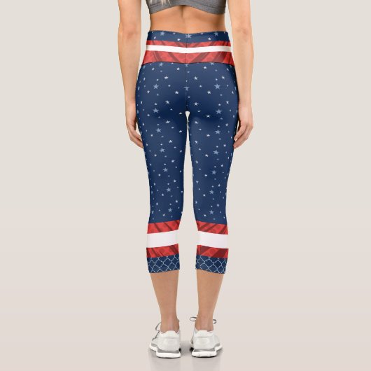 Red White Blue High Waisted Capris (Rückseite)