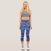 Red White Blue High Waisted Capris (Vorderseite)