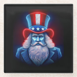 Red White Blue Hologramm USA Uncle Sam Glasuntersetzer