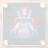 Red White Blue Hologramm USA Uncle Sam Glasuntersetzer (Rückseite)