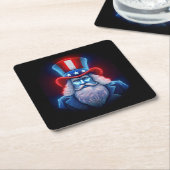 Red White Blue Hologramm USA Uncle Sam Rechteckiger Pappuntersetzer (angewinkelt)
