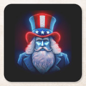 Red White Blue Hologramm USA Uncle Sam Rechteckiger Pappuntersetzer (Vorderseite)
