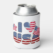 RED WHITE BLUE I HEART USA PATRIOTIC DOSENKÜHLER (Kanne Vorderseite)