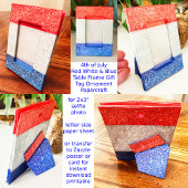 Red White & Blue Imitats Glitzer Selfframe Craft