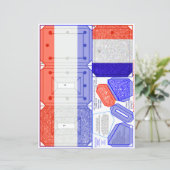 Red White & Blue Imitats Glitzer Selfframe Craft (Stehend Vorderseite)