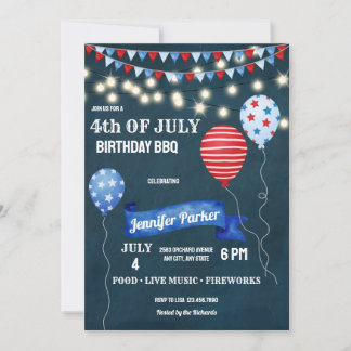 Red White Blue Juli | 4. Juli Geburtstag Einladung