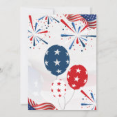 Red White Blue July 4. Party GRILLEN Celebration Einladung (Rückseite)