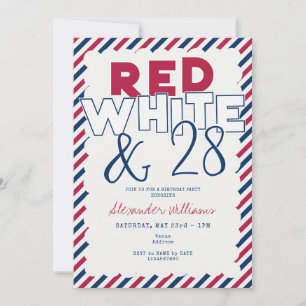 Red White Blue July 4 Picnic GRILLEN Birthday Part Einladung