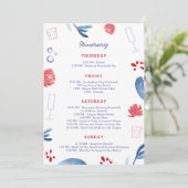 Red White Blue Junggeselinnen-Abschied Weekly Tour Einladung (Stehend Vorderseite)