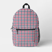 Red White Blue kariert Bedruckter Rucksack (Vorderseite)