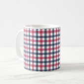 Red White Blue Kariert Kaffeetasse (Vorderseite Links)
