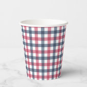 Red White Blue kariert Pappbecher (Rückseite)