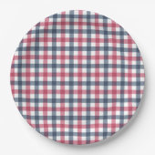 Red White Blue kariert Pappteller (Vorderseite)