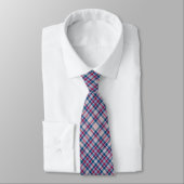 Red White Blue Kariert Pattern Classic Neck Tie Krawatte (Gebunden)