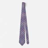 Red White Blue Kariert Pattern Classic Neck Tie Krawatte (Vorderseite)
