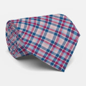 Red White Blue Kariert Pattern Classic Neck Tie Krawatte (Gerollt)