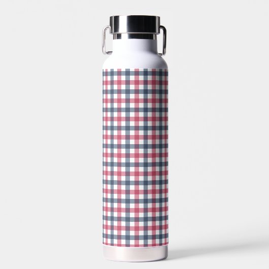 Red White Blue kariert Trinkflasche (Vorne)