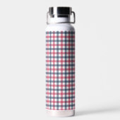 Red White Blue kariert Trinkflasche (Rückseite)