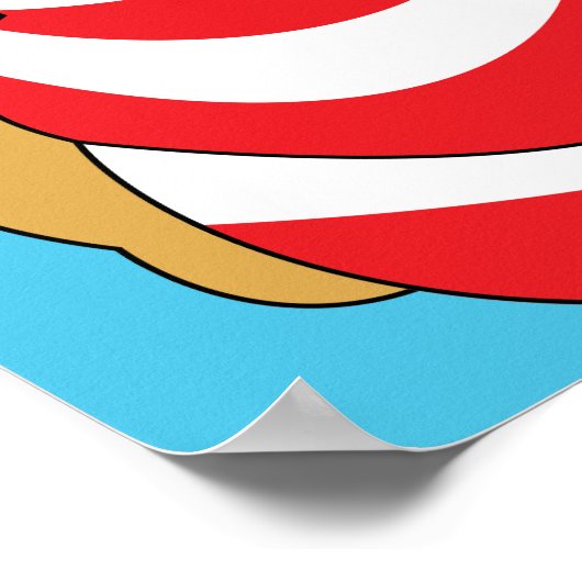 Red White Blue Kiss Me Quick Seaside Spaß Poster (Ecke)