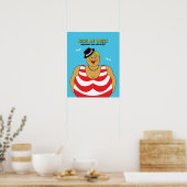 Red White Blue Kiss Me Quick Seaside Spaß Poster (Küche)