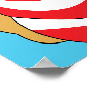 Red White Blue Kiss Me Quick Seaside Spaß Poster (Ecke)