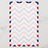 Red, White, Blue Large Chevron ZigZag Pattern Briefpapier (Vorderseite)