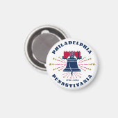 Red White Blue Liberty Bell Philadelphia Magnet (Vorderseite/Rückseite)