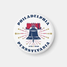 Red White Blue Liberty Bell Philadelphia Magnet