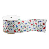 Red White Blue Liberty Floral Muster Elegante Chic Satinband (Spule)