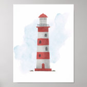 Red White Blue Lighthouse Thema Wassersport Poster (Vorne)