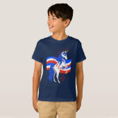 Red White Blue Mane American Unicorn T-Shirt (Vorne ganz)