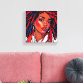 Red white & blue melanin sista black girl magic leinwanddruck (Insitu (Wohnzimmer))