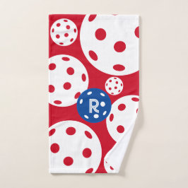 Red White Blue Mit Monogramm Pickleball Sweat Handtuch