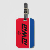 Red White Blue Monogram Gepäckanhänger (Vorderseite Vertikal)