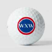 Red White Blue Monogram Golf Ball (Vorderseite)