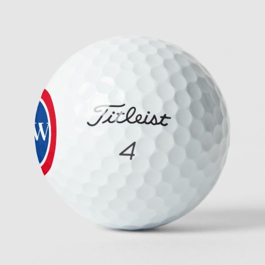 Red White Blue Monogram Golf Ball (Logo)