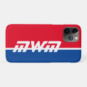 Red White Blue Monogram Handy Case (Rückseite (Horizontal))
