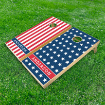 Red White Blue Monogram Name