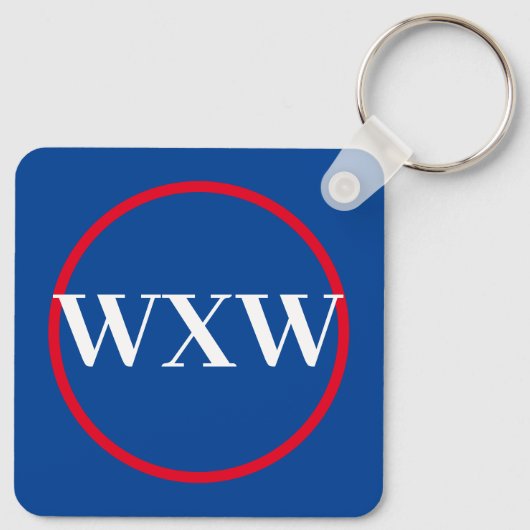 Red White Blue Monogram Schlüsselanhänger (Rückseite)