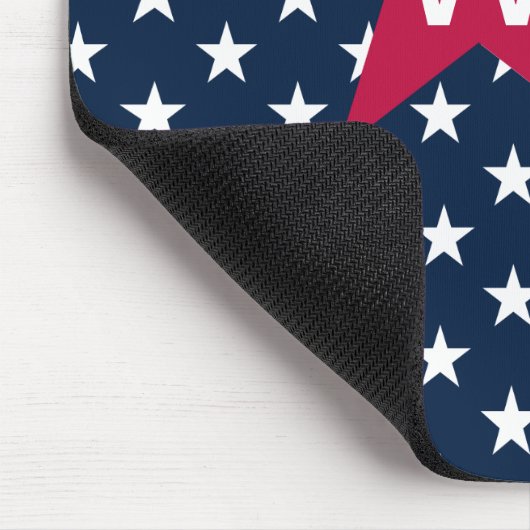 Red White Blue Monogram Star Mousepad (Ecke)