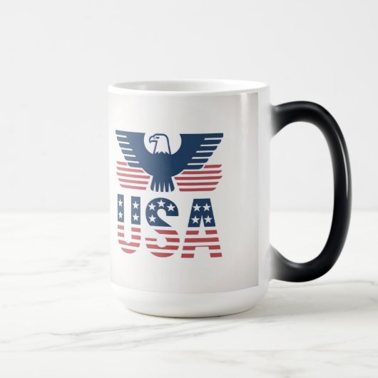 Red White Blue Morphing USA Mug Verwandlungstasse (Rechts)