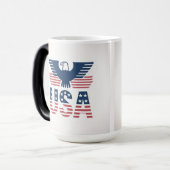 Red White Blue Morphing USA Mug Verwandlungstasse (Vorderseite Links)