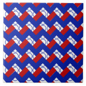 Red White Blue Muster IV Keramik Tile Fliese (Vorderseite)