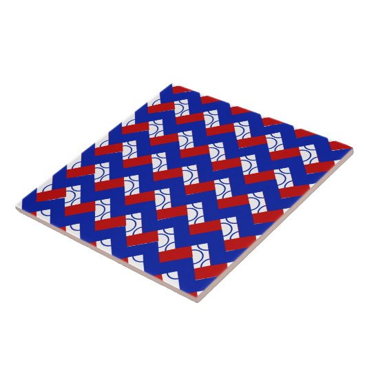 Red White Blue Muster IV Keramik Tile Fliese (Seite)