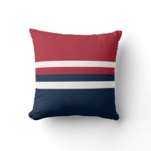 Red White Blue Nautic Throw Pillow